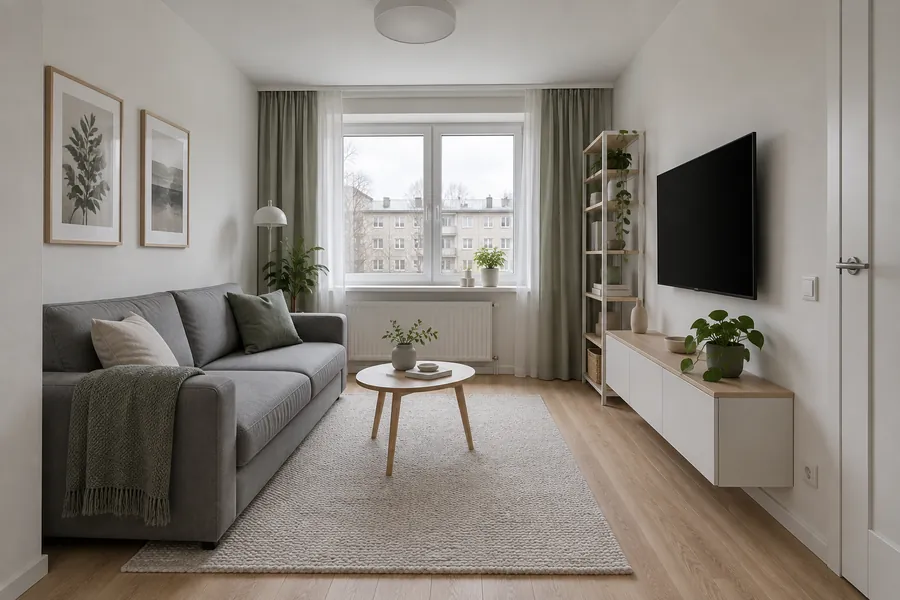 2-комнатная 44 м² — «Автово»: гостиная
