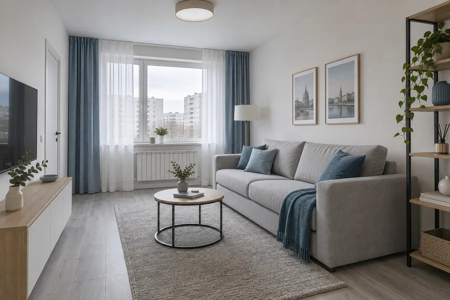 3-комнатная 64 м² — «Ржевка»: гостиная