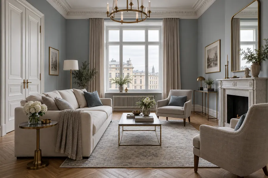 2-комнатная 58 м² — «Московский»: гостиная
