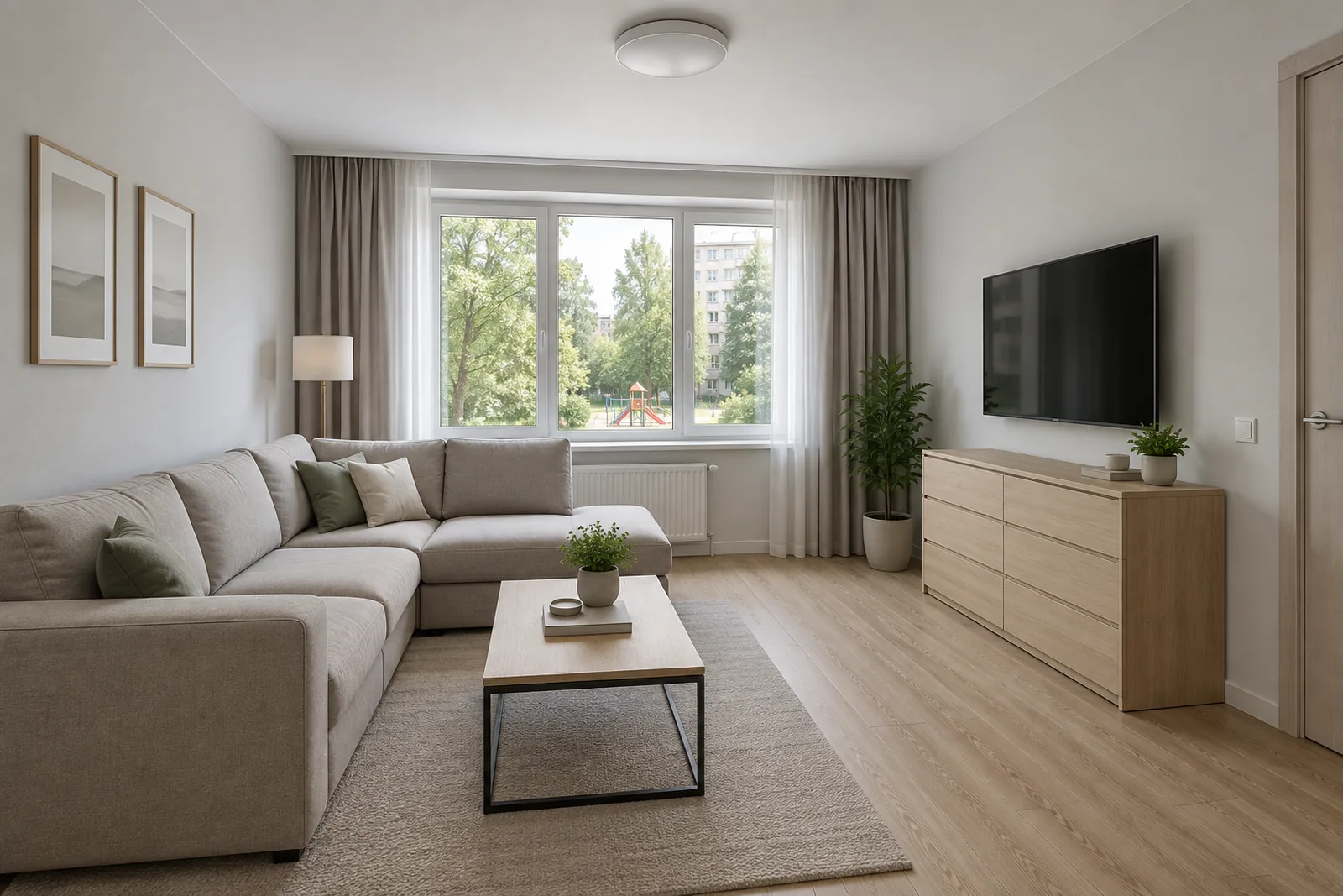 2-комнатная 54 м² — «Ладожская»: гостиная